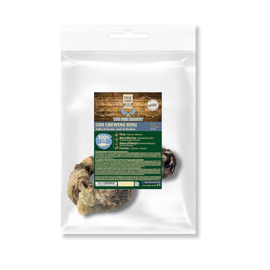 True Origins Anillos Bacalao Snack para perros